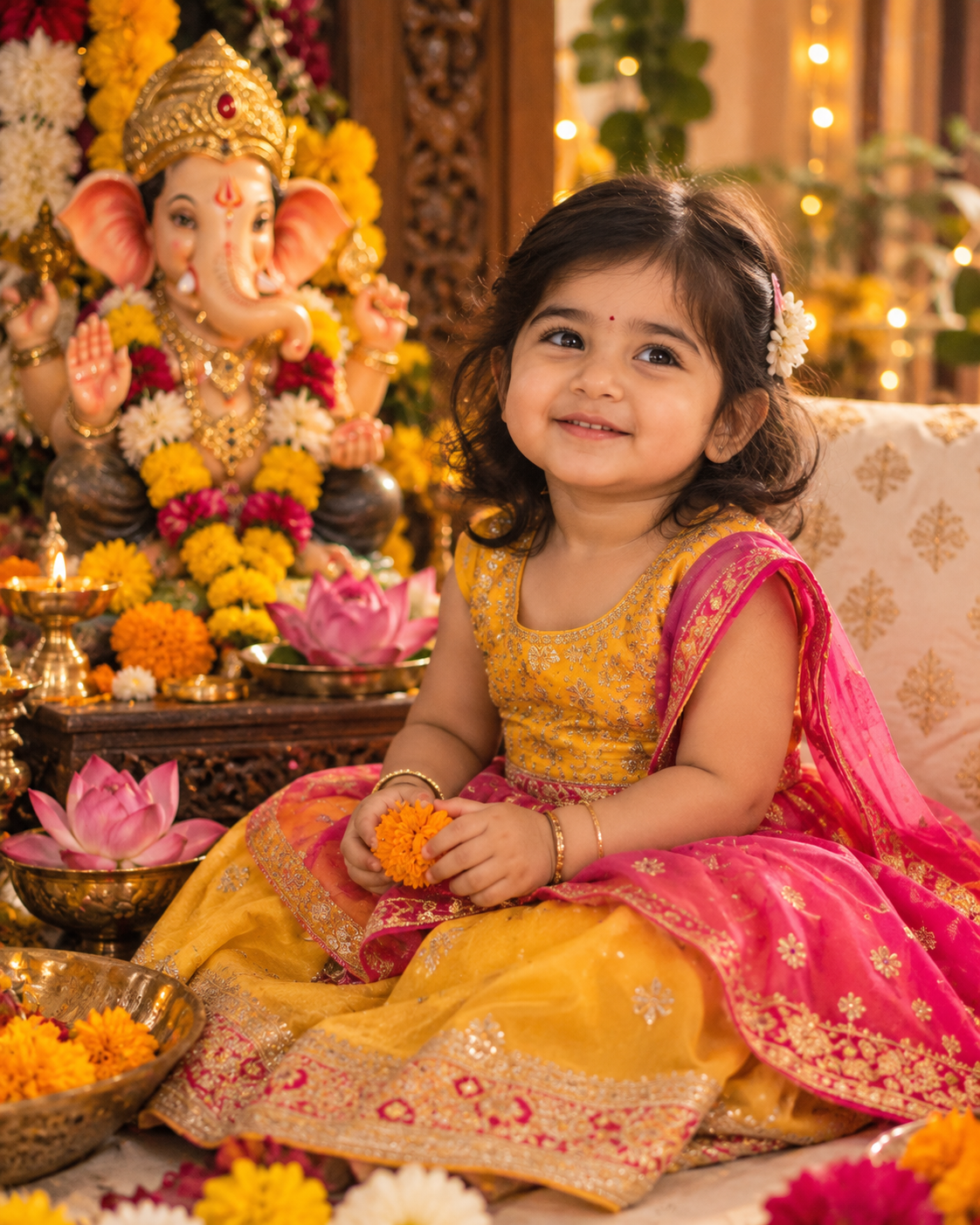 Ganesh Chaturthi Prompt for Baby Girl