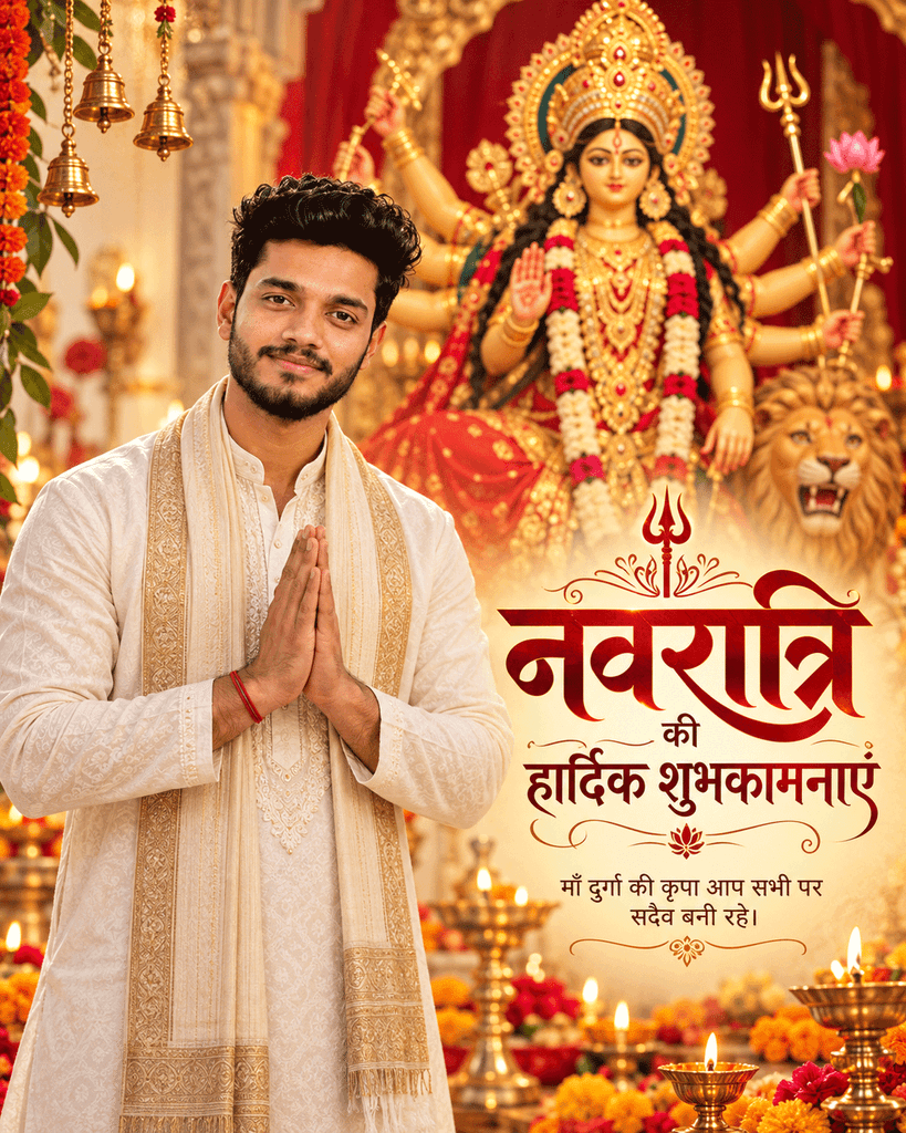 Navratri AI photo editing prompt boy
