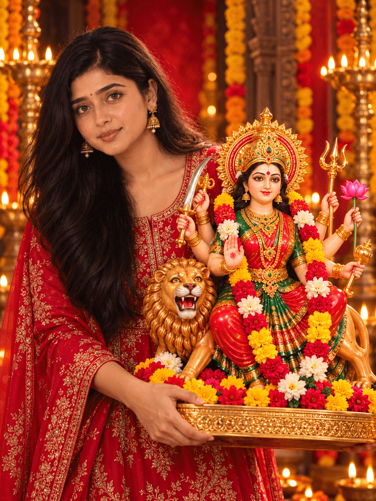 Navratri prompt for Gemini girl