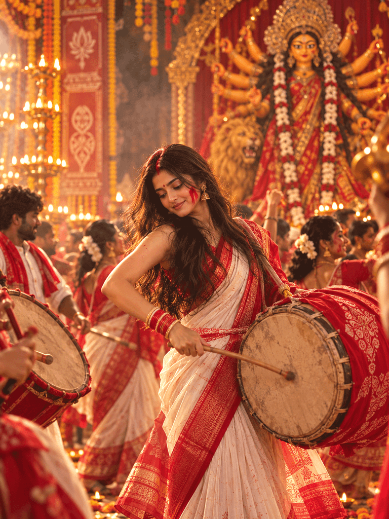 Navratri prompt for girl Instagram